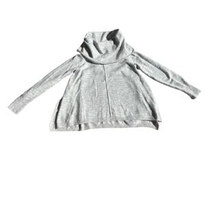 For Thee Heather Gray Alpaca Blend Cowl Neck High‎ Low Seam Sweater Large